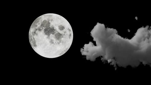 Realistic Moon with Passing Clouds Transition