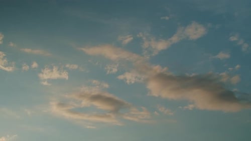 Time Lapse Orange Clouds Floating During Sunset Pastel Sky with Clouds