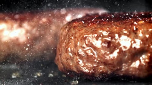 Sizzling Gourmet Burgers Crispy Golden Fries And Fresh Octopus Cooking