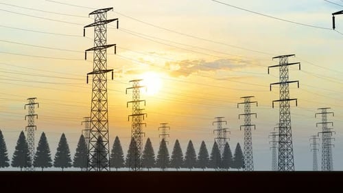 Time Lapse Photography Of High Voltage Power Line Station Tower