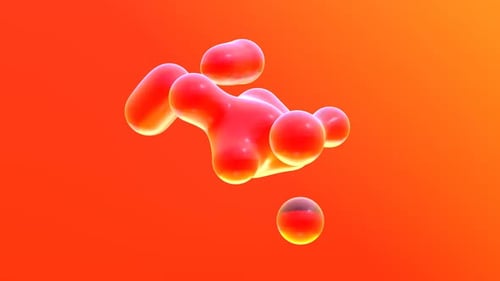 Abstract Fluid Red Liquid Shapes Forming a Heart