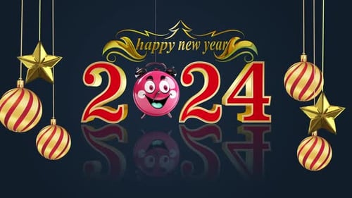 Frohes neues Jahr 2024 Loop Animiert