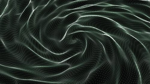 Bewegter dynamischer Twist, abstrakte glatte geometrische Kurve, Stofflinien, Bewegungspartikel, Hintergrund