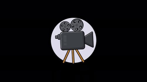 Animated Sketch Film Camera Icon Loop