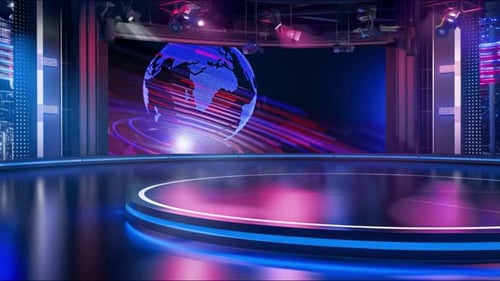 3D Virtual News Studio Ad90 Hintergrundschleife