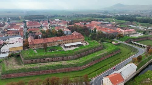 Vista aérea de la ciudad de Terezin en la República Checa