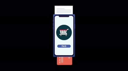 Payment with Phone Online Shop Pay Animation