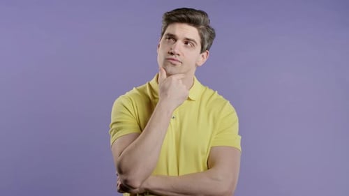 Man Thinking and Considering Options