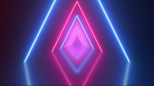 Pink And Blue Neon Tunnel Background