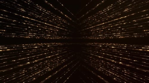 Digital Gold Wave light abstract background shining flare stars dust. Futuristic glittering Luxury g