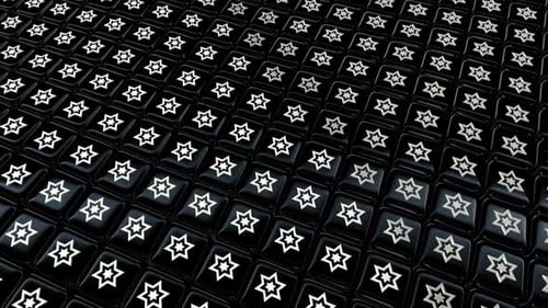 Abstract Geometric Pattern of Reflective Star Tiles