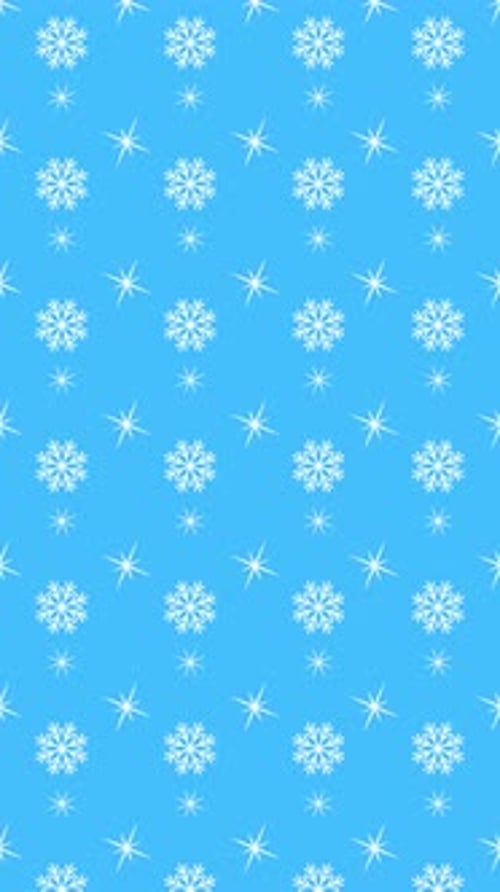 Moving snowflakes on a blue background