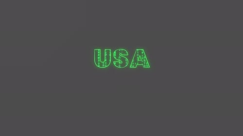 Matrix Style Usa Security Typing Animation + Alpha Channel