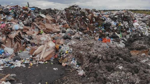 Large Landfill Near the Metropolis View From the Drone