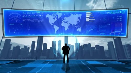 Holographic Technology Big Screen Data Chart Presentation Background