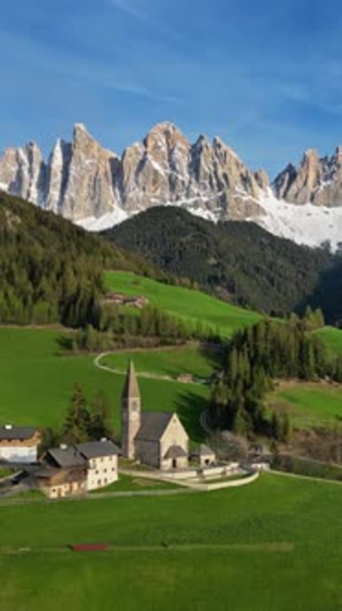 Spring landscape in Italian Dolomites Alps