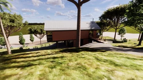 Modern Architectural House 3D Animation with Natural Landscape
