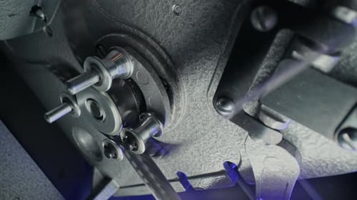 Vintage Film Projector Mechanism Showing Inner Workings