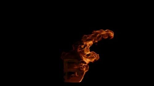 Fiery Burning Letter B Isolated Animation
