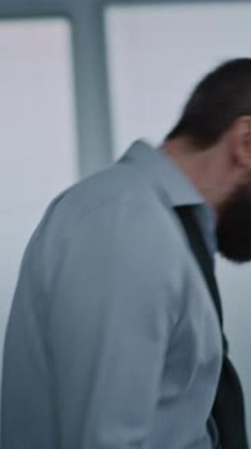 Aggressive and Angry Office Worker Losing Temper Yelling and Destroying Office Room