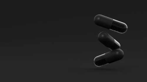 Modern Black Capsules Rotating Medical Animation