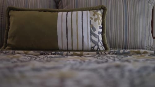Close Up of Bed Pillows in Bedroom