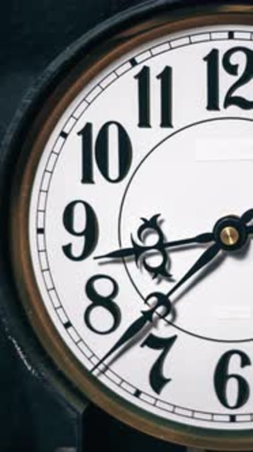 Timelapse of Vintage Clock with Frame Detail