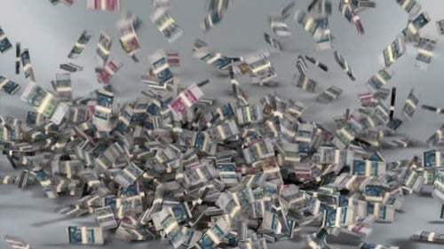Argent du Tadjikistan - Somoni Stacked Money Falling - Monnaie tadjike