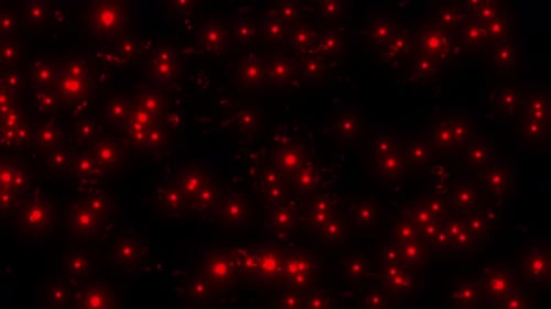 Abstract Red Glowing Particles Loop Background