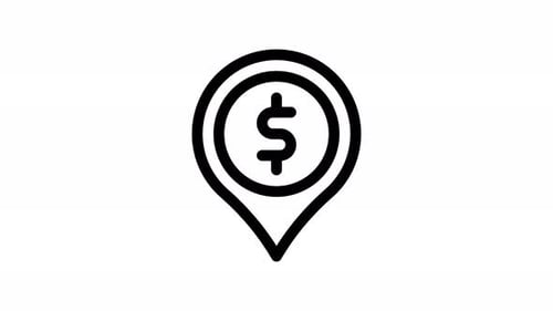 Animated Dollar Sign Location Pin Icon