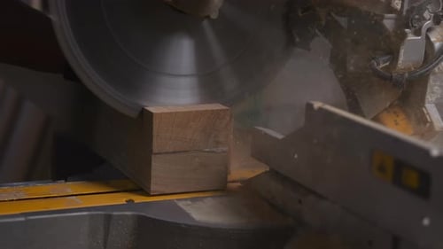 Woodworking In Action Intimate Perspective Capturing Craftsmanship Of Woodworking With Spinning Saw