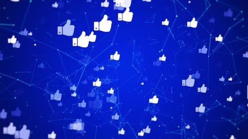 Thumbs Up Icon Plexus Technology Background Loop