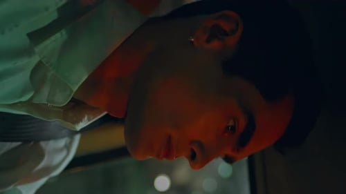 Closeup Businessman Riding Car Night Road Man Driver Driving Vehicle Vertically