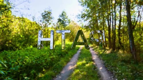 Chrome inscription path rotating 3d render. Environmental conservation concept, nature protection