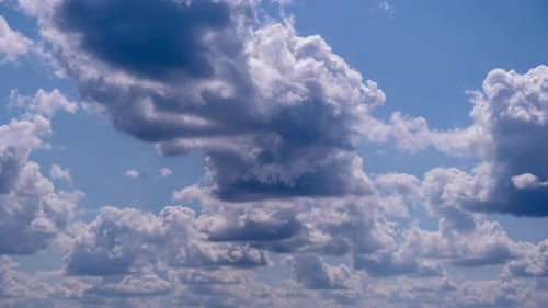 Timelapse of Clouds Moving in the Blue Sky Light White Puffy Cloud Space