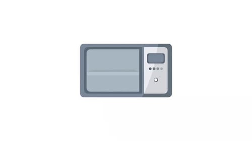 Flat Design Microwave Oven Appliance Animation