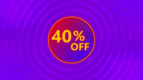 Animated 40 Percent Off Discount Tag for Sales Promotions