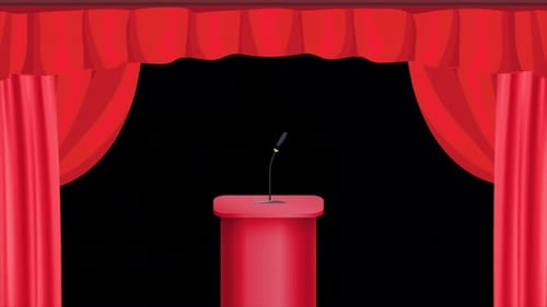 Curtains Open In The Grandstand On Alpha Channel 4K