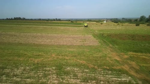 Wheat field aerial view in Ukraine