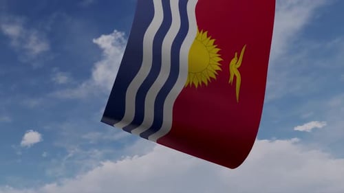 Drone Pulling Kiribati Flag