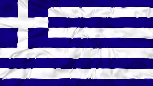 Realistic Waving Greek Flag Loop Animation