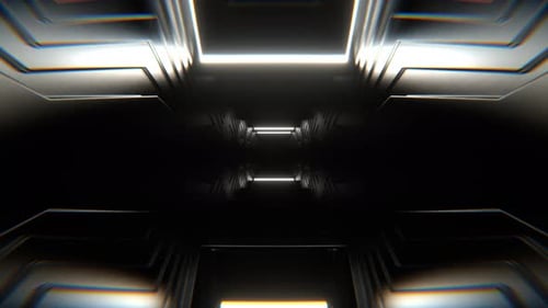 White Strobe Mirrors Reverse Corridor Background Vj Loop In 4K