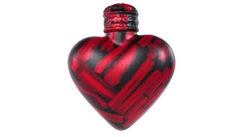 Heart Shaped 3d Parfume Bottle rotating loop