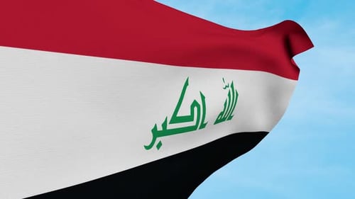 Iraq National Flag Waving Animation