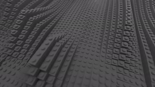 Monochrome waving tiles on long rows of stripes. Design. Black and white rippling plastic lines.