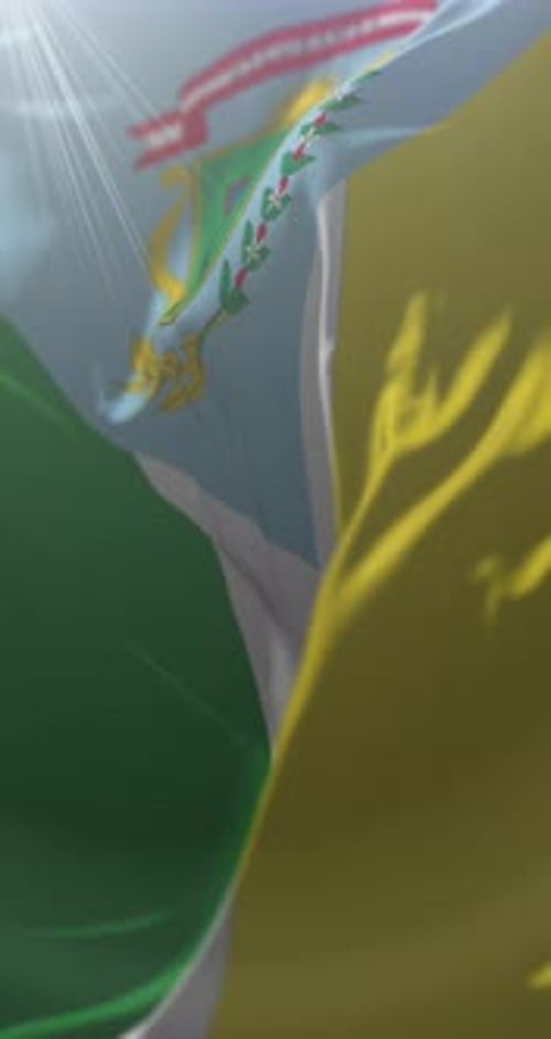 National Flag Waving Animation with Emblem in Vertical Format