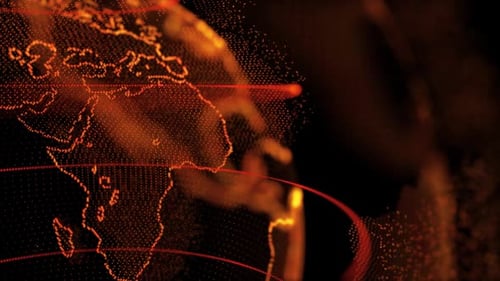 Digital Earth Global Connections Technology Map Animation