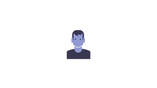 Vídeo de animación del icono del símbolo del perfil del hombre