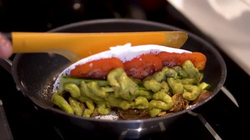 Vegetarian Taco Preparation with Colorful Fresh Vegetables