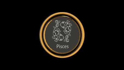 Golden Pisces Zodiac Coin Animation